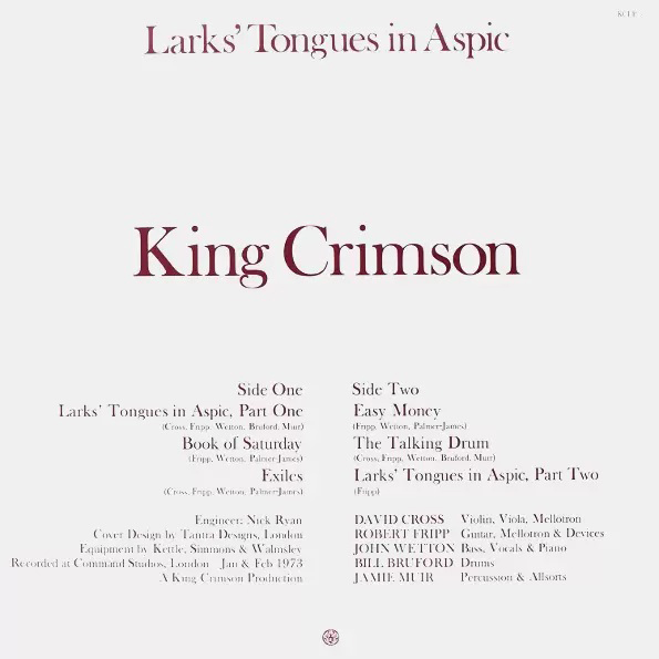 LP King Crimson - Larks' Tongues In Aspic (200g)