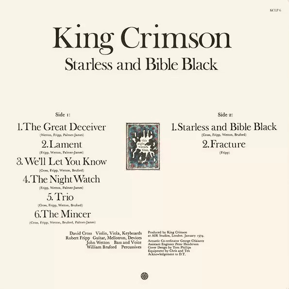 LP King Crimson - Starless And Bible Black (200g)