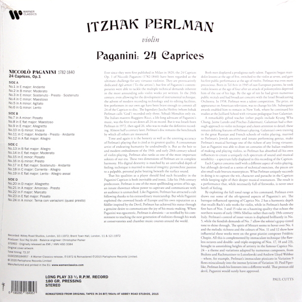 LP Perlman, Itzhak - Paganinii: 24 Caprices